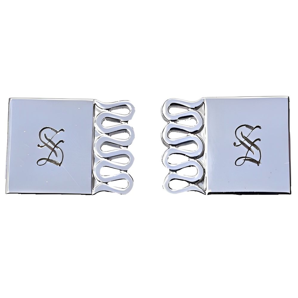 Swank Silver Tone Letter S Monogram Cufflinks