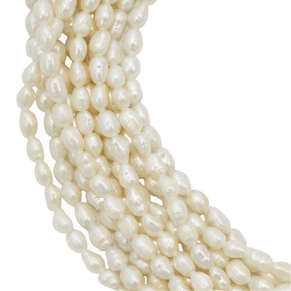 Ten Strand Baroque Rice Pearl Necklace circa 1970s | Arabella Bianco