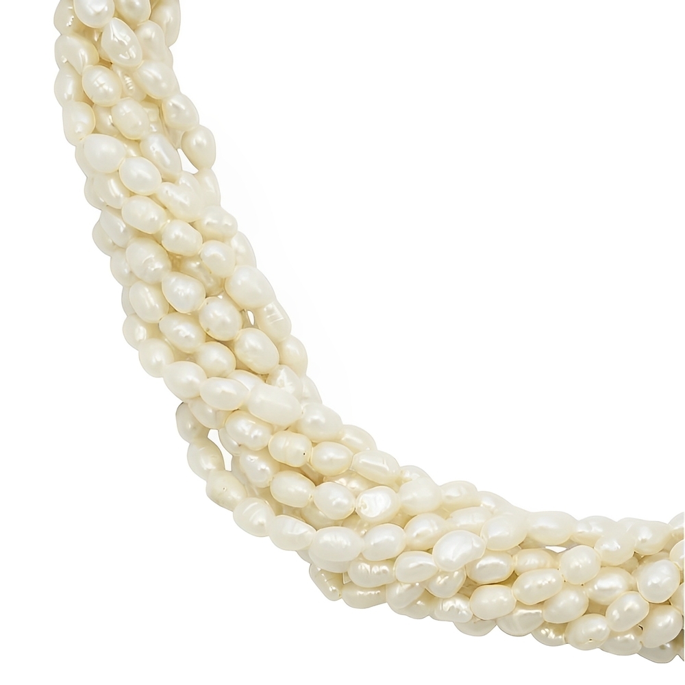 Ten Strand Baroque Rice Pearl Necklace circa 1970s | Arabella Bianco