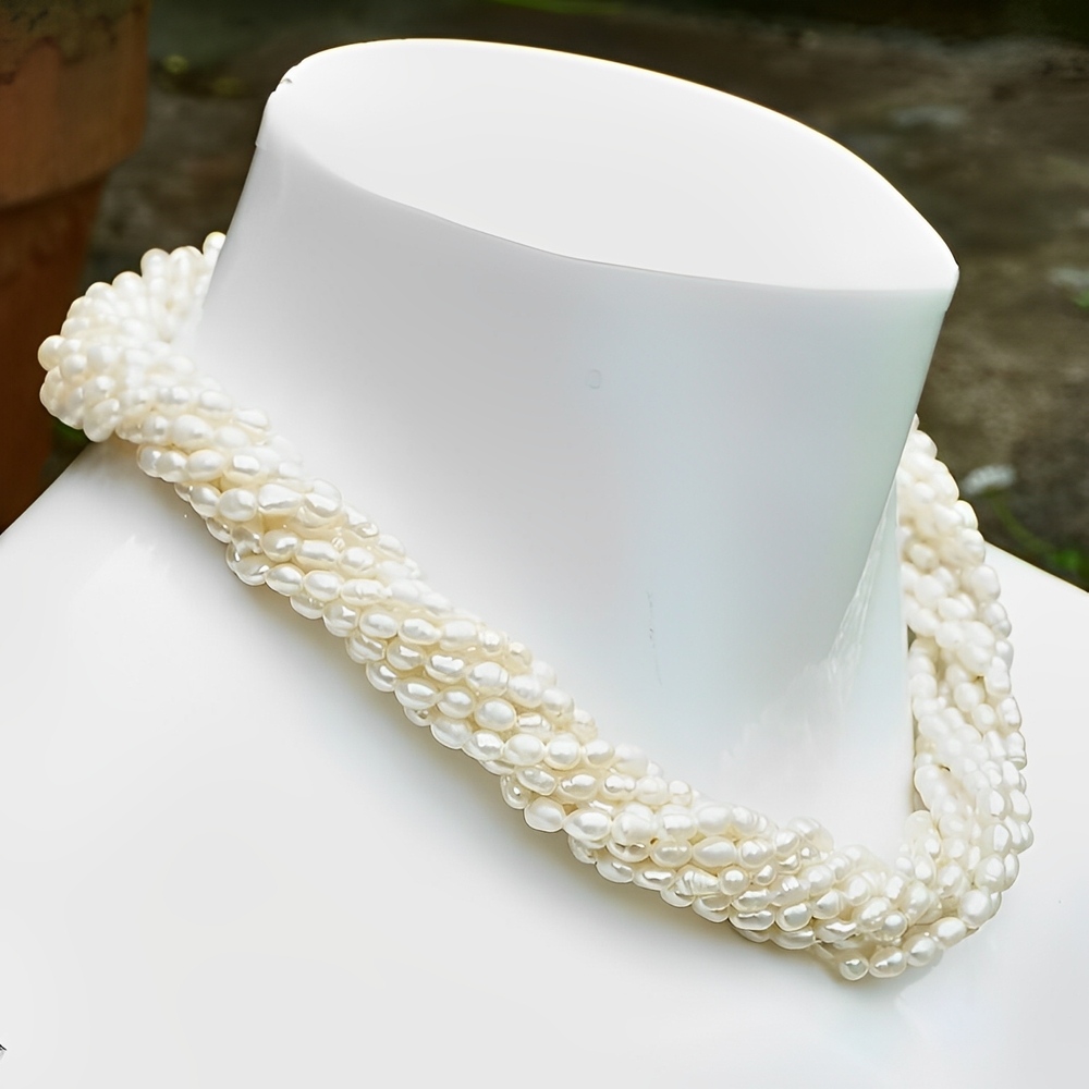 Ten Strand Baroque Rice Pearl Necklace circa 1970s | Arabella Bianco