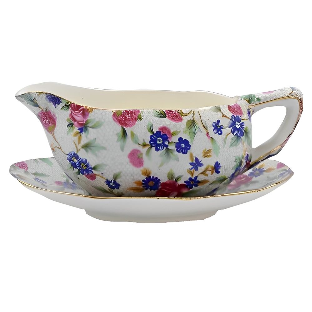 Vintage Royal Winton Grimwades Old Cottage Chintz Sauce Boat