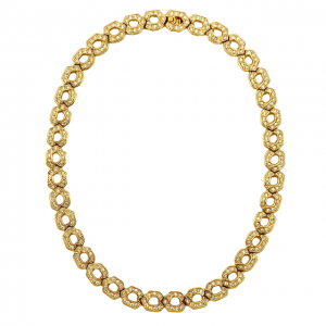 M&S Gold Plated Crystal Link Necklace circa 1990s
