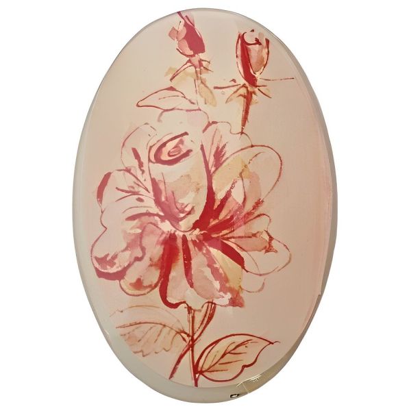 Serigraphy Rose Print Resin Brooch, circa 1970s