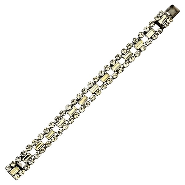 Silver Tone and Rhinestones Bracelet circa 1950s