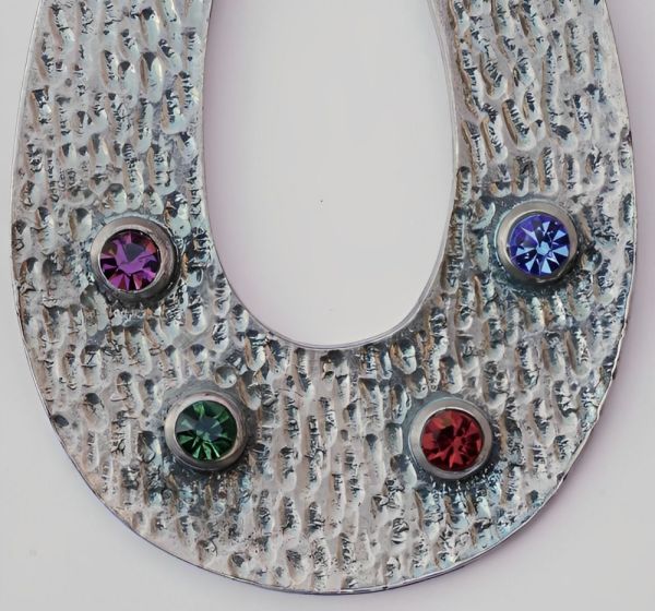Spanish SIlver Tone and Glass Drop Statement Earrings