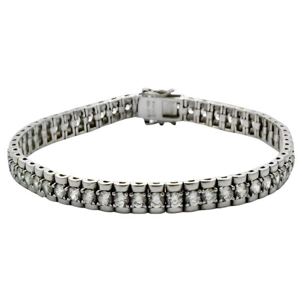 Sterling Silver and Cublc Zirconia Bracelet circa 1980s
