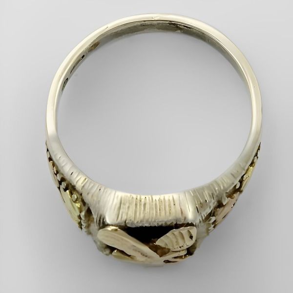Sterling Silver Yellow Gold and Rose Gold Eagle Ring