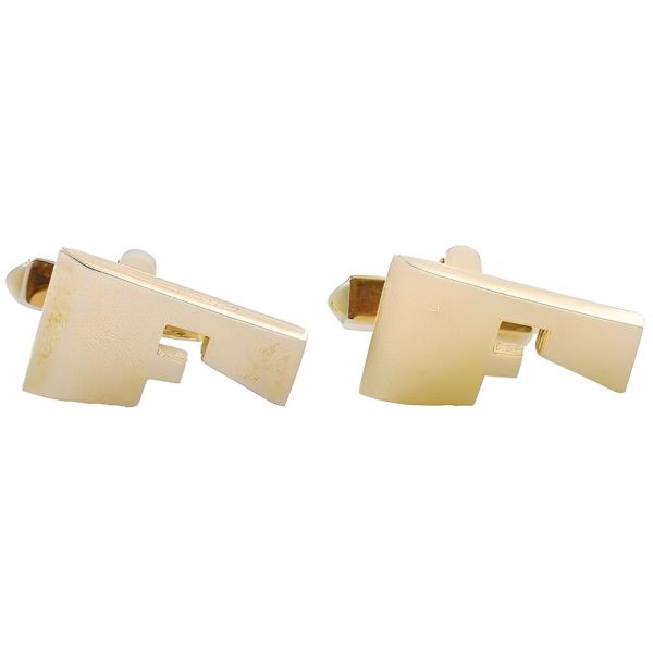Swank Gold Tone Letter F Monogram Cufflinks