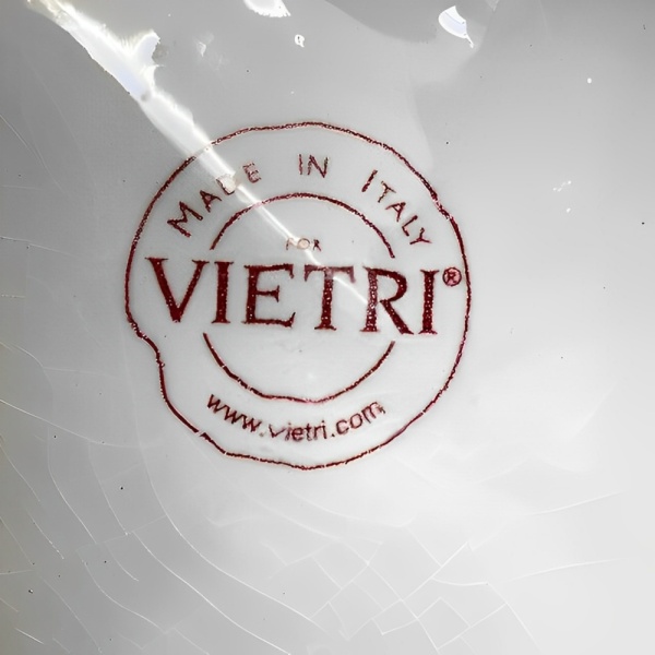 Vietri Italian Large White Crackle Glazed Ceramic Cherub Figurine