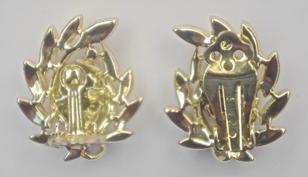 Vintage Lisner Diamante and Enamel Earrings