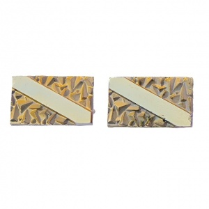Vintage Pale Gold Plated Textured and Shiny Cufflinks