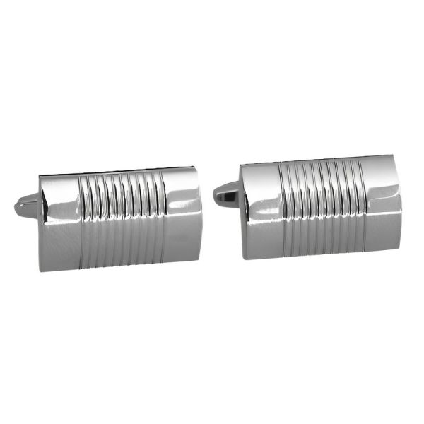 Vintage Rectangular Silver Tone Cufflinks