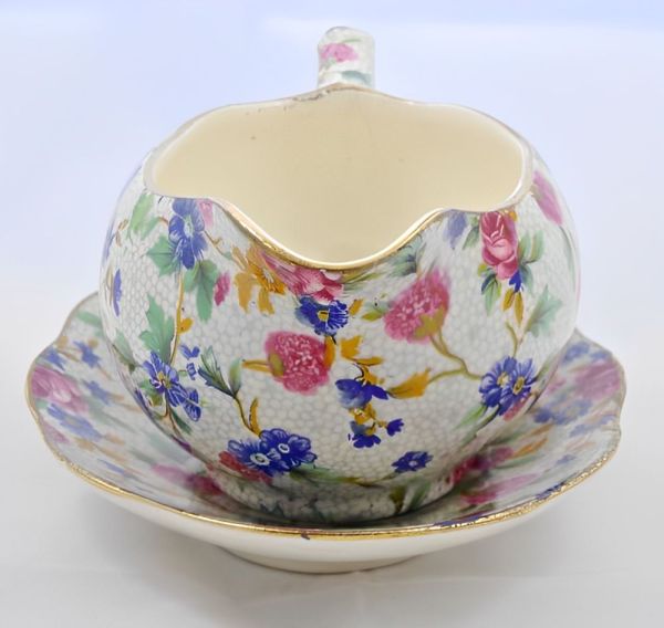 Vintage Royal Winton Grimwades Old Cottage Chintz Sauce Boat